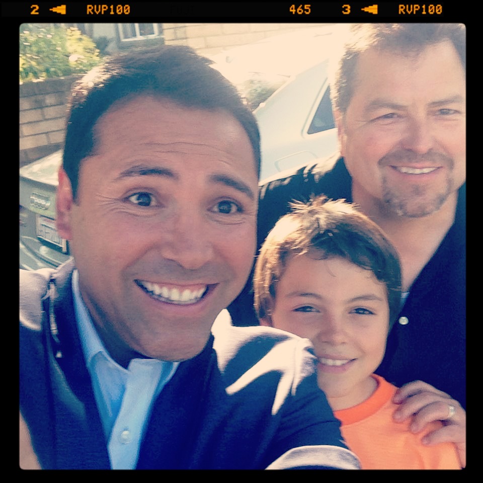 Selfie with Oscar de la Hoya, Julian Najera, Rick Najera 6/10/14, Los 